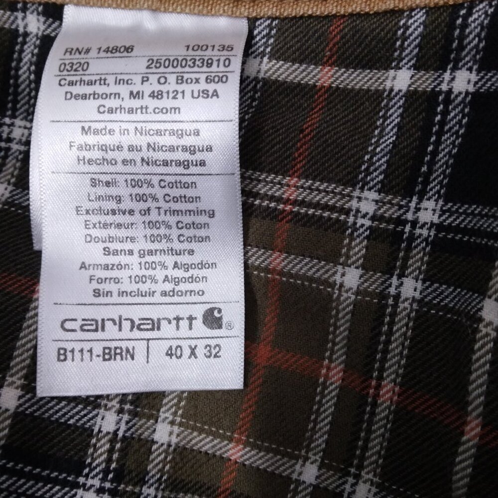 Carhartt | Men's Duck Canvas Flannel Lined Carpenter Utility Work Pants … - Picture 5 of 6